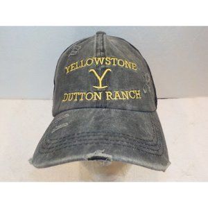 YELLOWSTONE DUTTON RANCH Womens Trucker Hat Mesh Strap Back Embroidered Distress